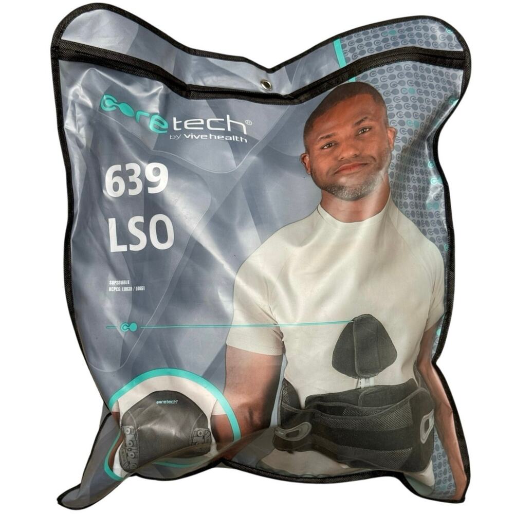 Coretech by Vive Health 639 LSO Back Brace Lumbar Support Belt OSFA SUP3016BLK